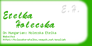 etelka holecska business card